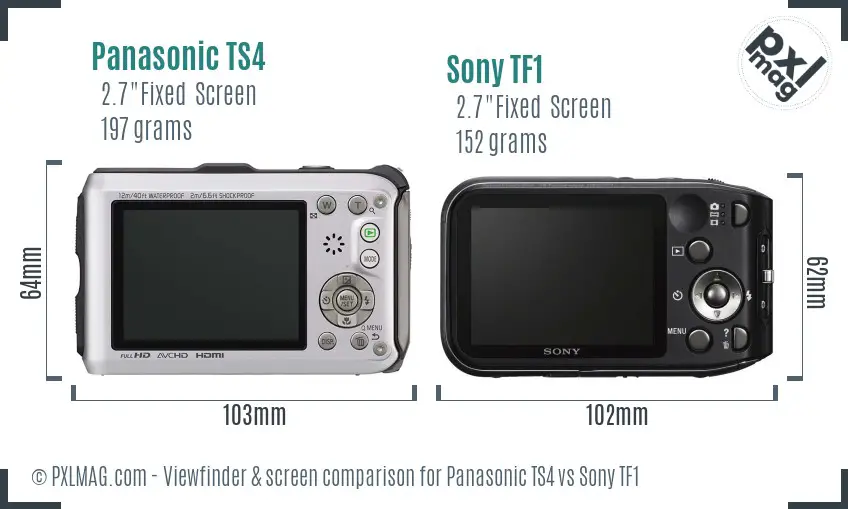 Panasonic TS4 vs Sony TF1 Screen and Viewfinder comparison