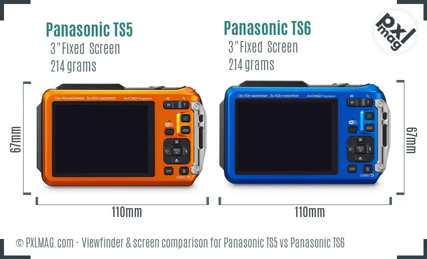 Panasonic TS5 vs Panasonic TS6 Screen and Viewfinder comparison