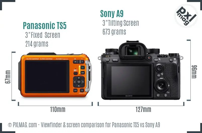 Panasonic TS5 vs Sony A9 Screen and Viewfinder comparison Panasonic TS5 vs Sony A9 Screen and Viewfinder comparison