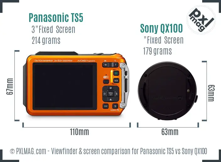 Panasonic TS5 vs Sony QX100 Screen and Viewfinder comparison Panasonic TS5 vs Sony QX100 Screen and Viewfinder comparison