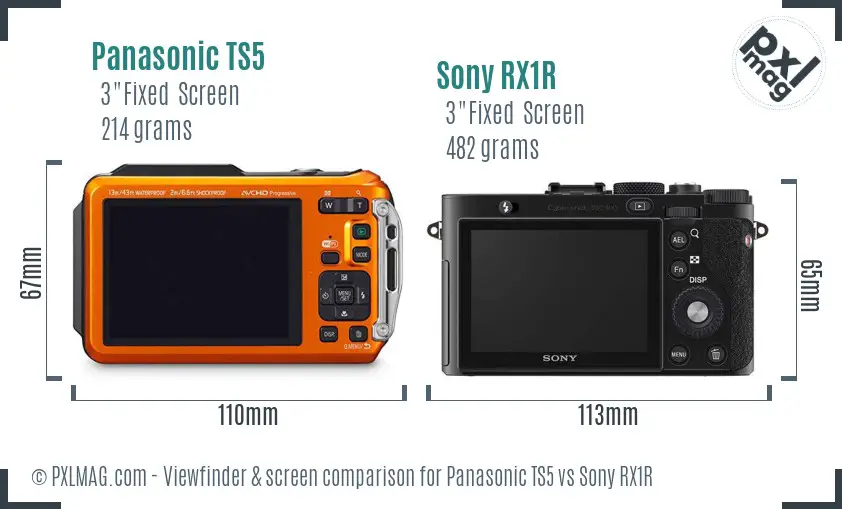 Panasonic TS5 vs Sony RX1R Screen and Viewfinder comparison