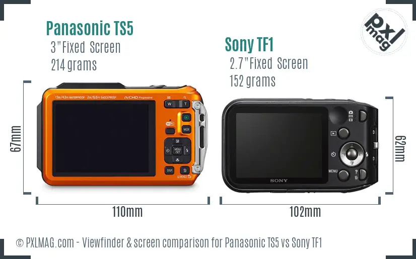 Panasonic TS5 vs Sony TF1 Screen and Viewfinder comparison