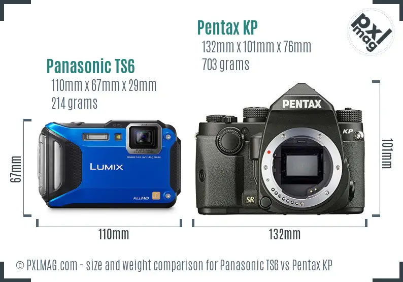 Panasonic TS6 vs Pentax KP size comparison