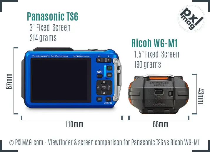 Panasonic TS6 vs Ricoh WG-M1 Screen and Viewfinder comparison