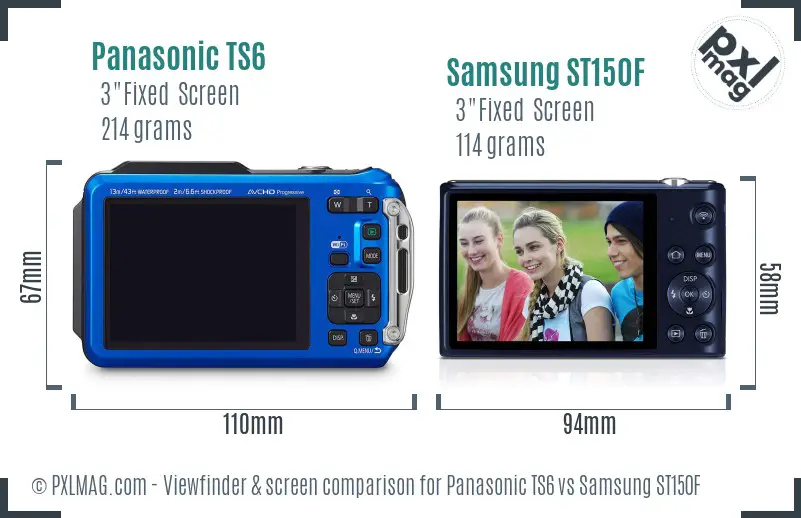 Panasonic TS6 vs Samsung ST150F Screen and Viewfinder comparison Panasonic TS6 vs Samsung ST150F Screen and Viewfinder comparison