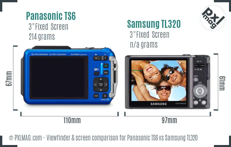 Panasonic TS6 vs Samsung TL320 Screen and Viewfinder comparison