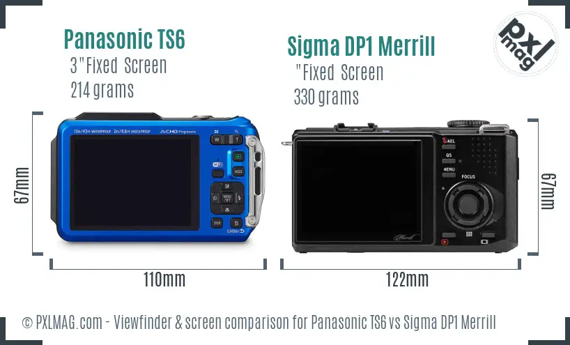Panasonic TS6 vs Sigma DP1 Merrill Screen and Viewfinder comparison
