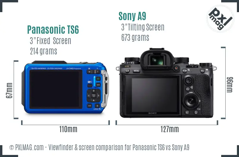 Panasonic TS6 vs Sony A9 Screen and Viewfinder comparison Panasonic TS6 vs Sony A9 Screen and Viewfinder comparison