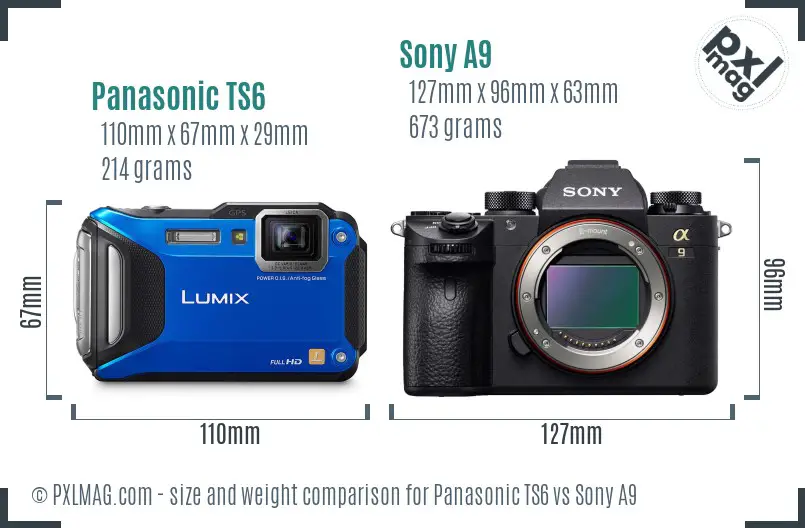Panasonic TS6 vs Sony A9 size comparison Panasonic TS6 vs Sony A9 size comparison