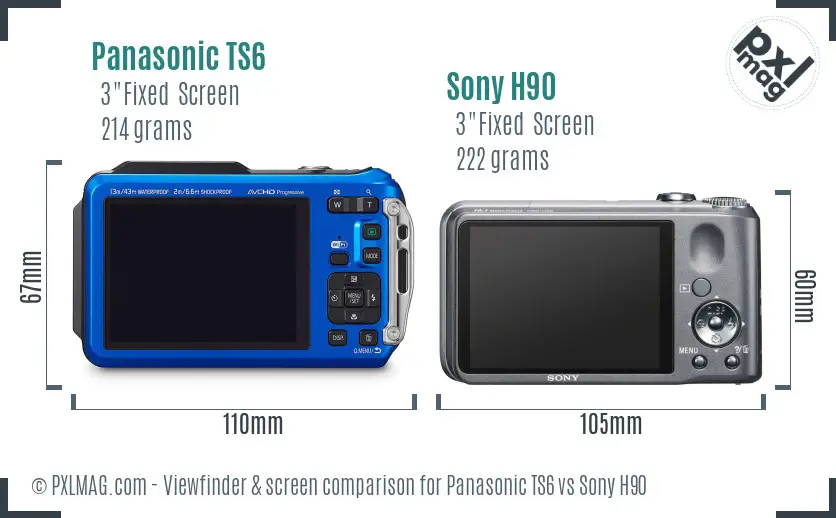 Panasonic TS6 vs Sony H90 Screen and Viewfinder comparison Panasonic TS6 vs Sony H90 Screen and Viewfinder comparison