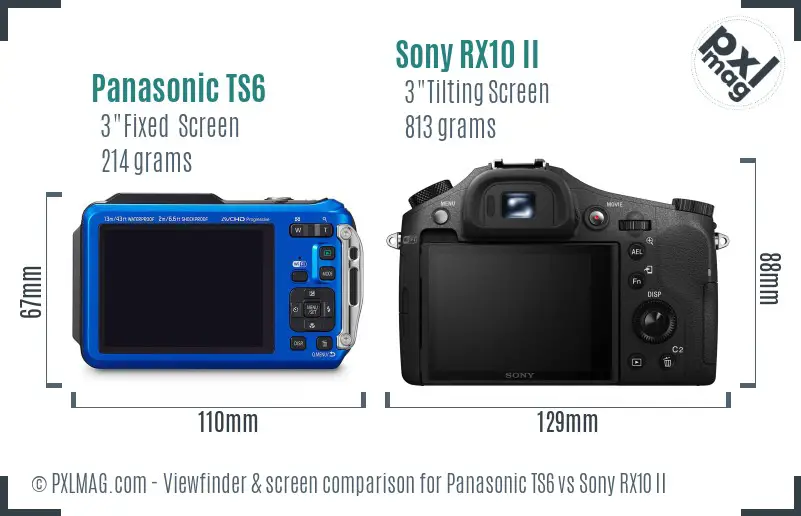 Panasonic TS6 vs Sony RX10 II Screen and Viewfinder comparison Panasonic TS6 vs Sony RX10 II Screen and Viewfinder comparison