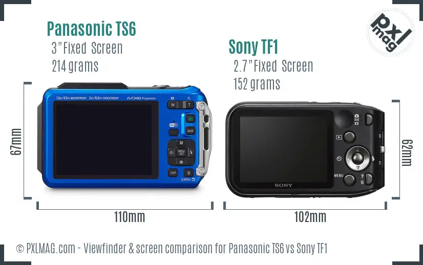 Panasonic TS6 vs Sony TF1 Screen and Viewfinder comparison