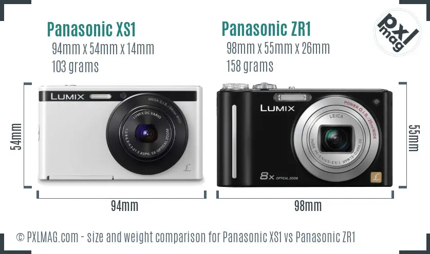 Panasonic XS1 vs Panasonic ZR1 size comparison