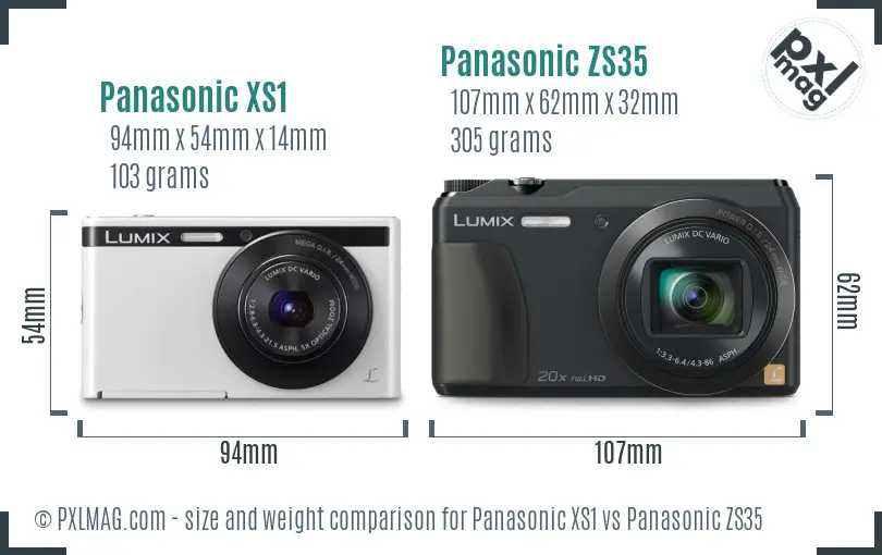 Panasonic XS1 vs Panasonic ZS35 size comparison