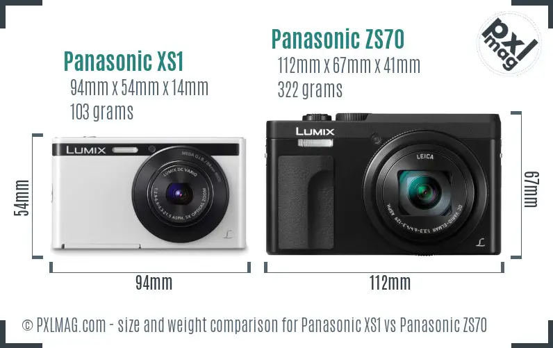 Panasonic XS1 vs Panasonic ZS70 size comparison