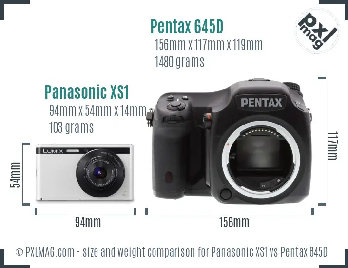 Panasonic XS1 vs Pentax 645D size comparison
