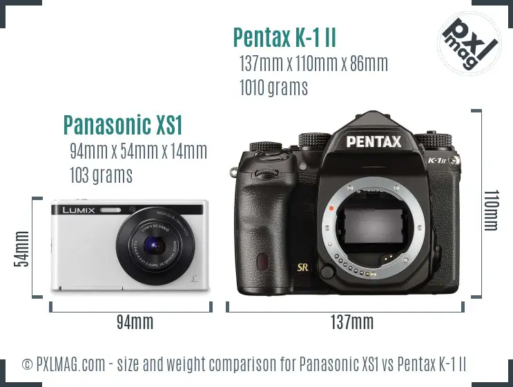 Panasonic XS1 vs Pentax K-1 II size comparison