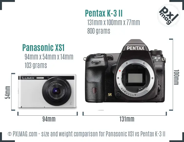 Panasonic XS1 vs Pentax K-3 II size comparison