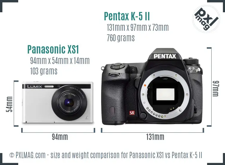 Panasonic XS1 vs Pentax K-5 II size comparison