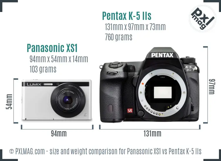 Panasonic XS1 vs Pentax K-5 IIs size comparison