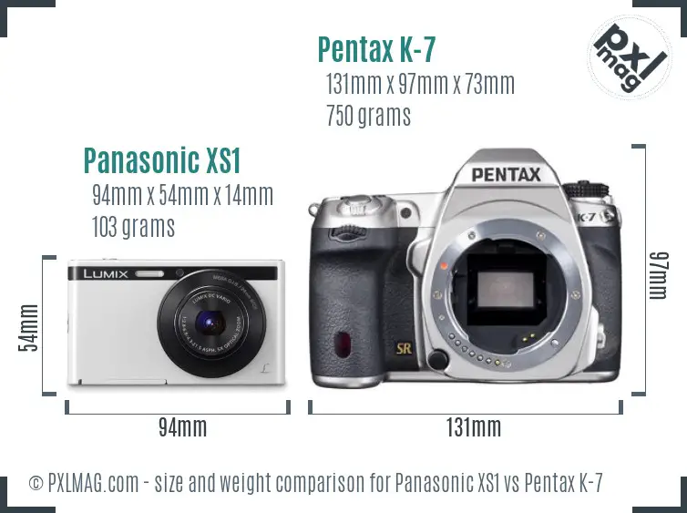 Panasonic XS1 vs Pentax K-7 size comparison