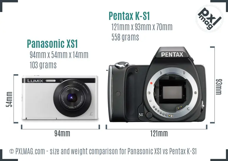 Panasonic XS1 vs Pentax K-S1 size comparison