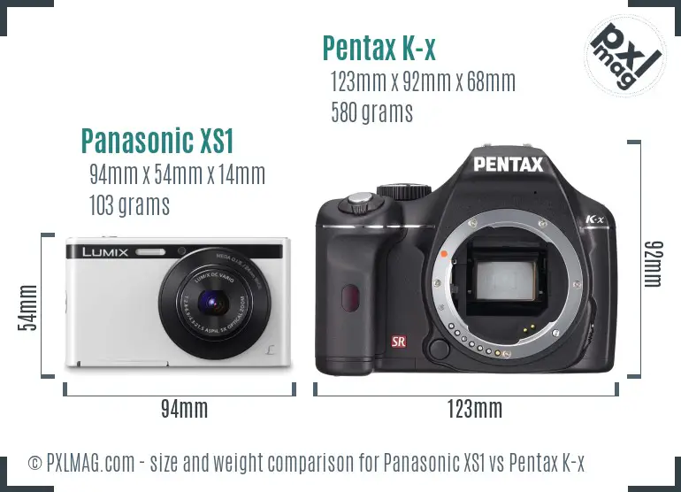 Panasonic XS1 vs Pentax K-x size comparison