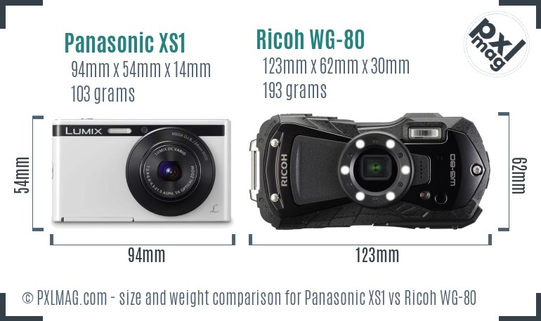 Panasonic XS1 vs Ricoh WG-80 size comparison Panasonic XS1 vs Ricoh WG-80 size comparison