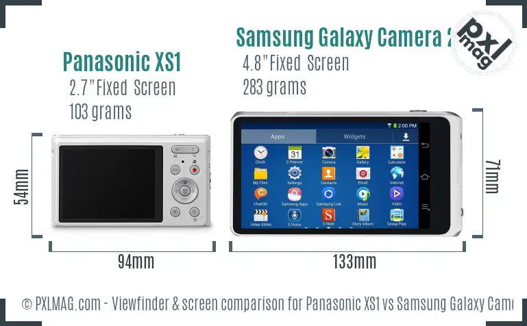 Panasonic XS1 vs Samsung Galaxy Camera 2 Screen and Viewfinder comparison Panasonic XS1 vs Samsung Galaxy Camera 2 Screen and Viewfinder comparison