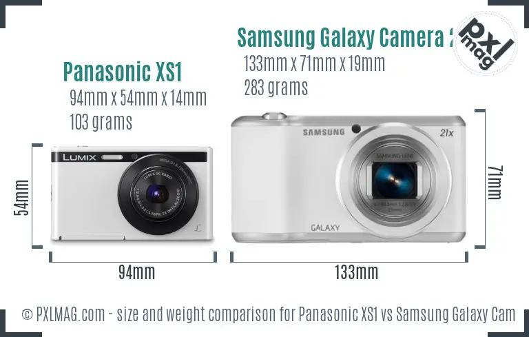 Panasonic XS1 vs Samsung Galaxy Camera 2 size comparison Panasonic XS1 vs Samsung Galaxy Camera 2 size comparison