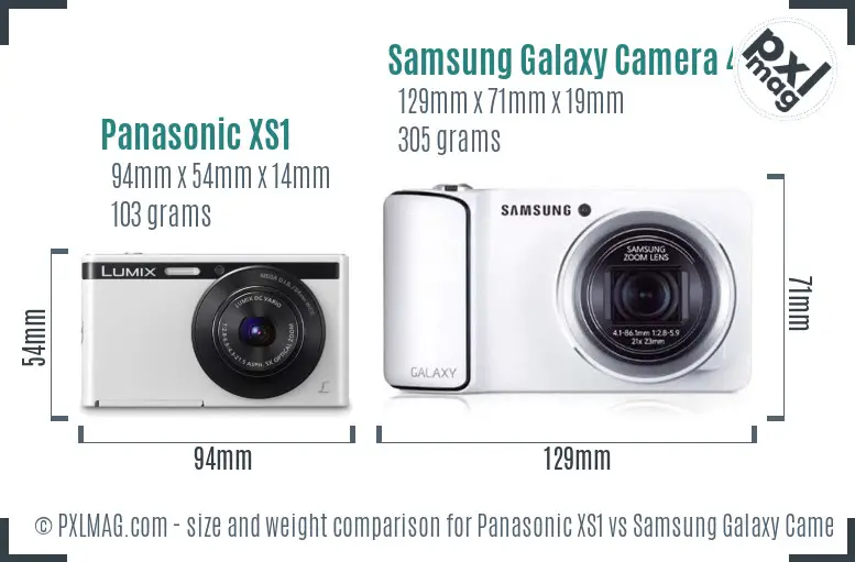 Panasonic XS1 vs Samsung Galaxy Camera 4G size comparison Panasonic XS1 vs Samsung Galaxy Camera 4G size comparison