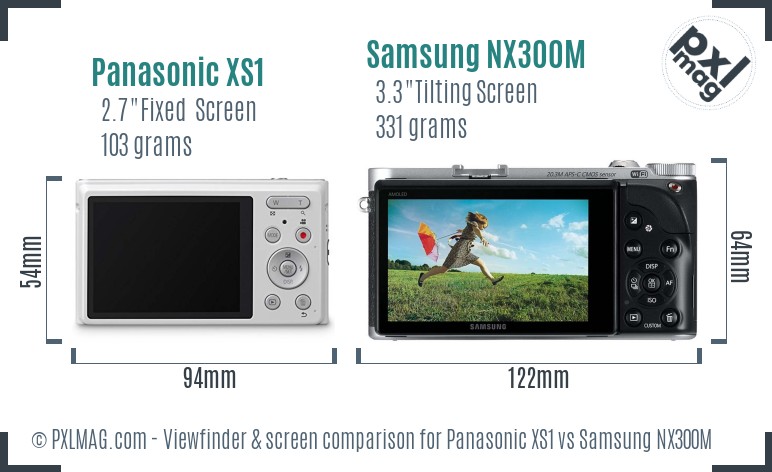 Panasonic XS1 vs Samsung NX300M Screen and Viewfinder comparison