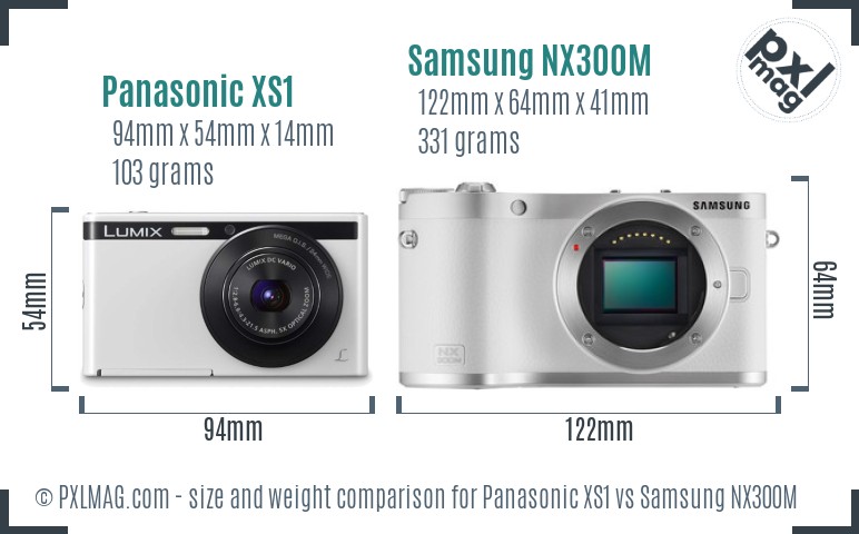 Panasonic XS1 vs Samsung NX300M size comparison
