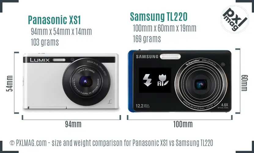 Panasonic XS1 vs Samsung TL220 size comparison Panasonic XS1 vs Samsung TL220 size comparison