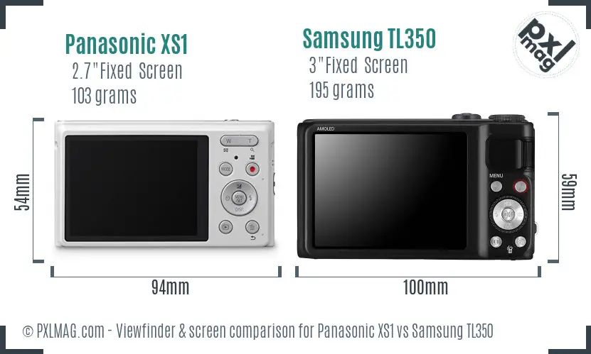 Panasonic XS1 vs Samsung TL350 Screen and Viewfinder comparison Panasonic XS1 vs Samsung TL350 Screen and Viewfinder comparison
