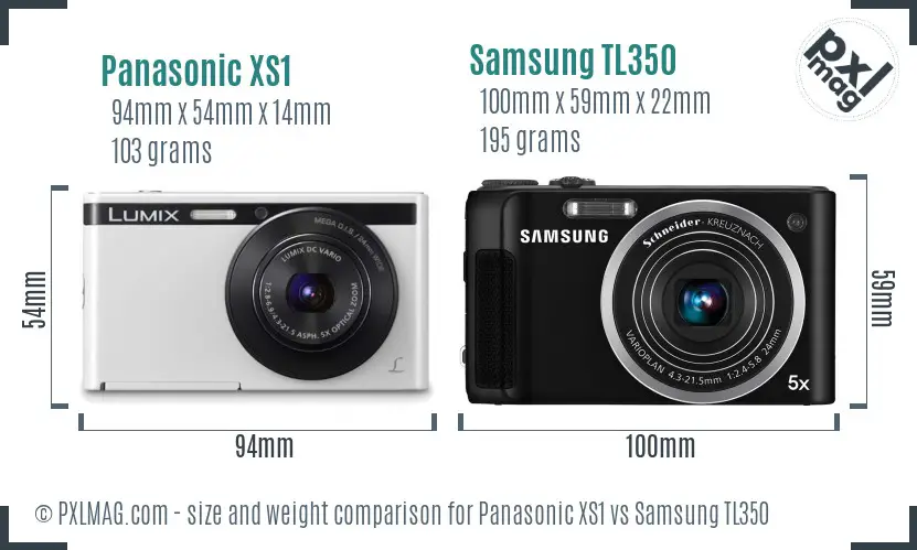 Panasonic XS1 vs Samsung TL350 size comparison Panasonic XS1 vs Samsung TL350 size comparison