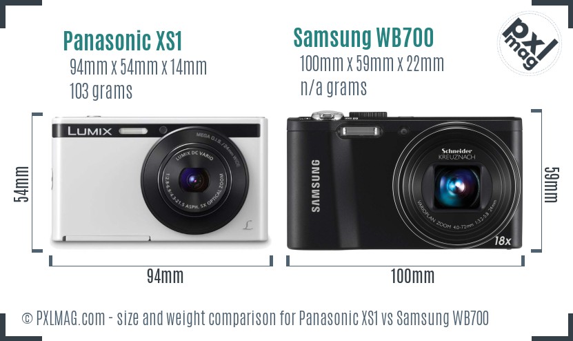 Panasonic XS1 vs Samsung WB700 size comparison Panasonic XS1 vs Samsung WB700 size comparison