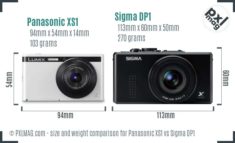 Panasonic XS1 vs Sigma DP1 size comparison