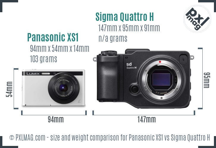 Panasonic XS1 vs Sigma Quattro H size comparison