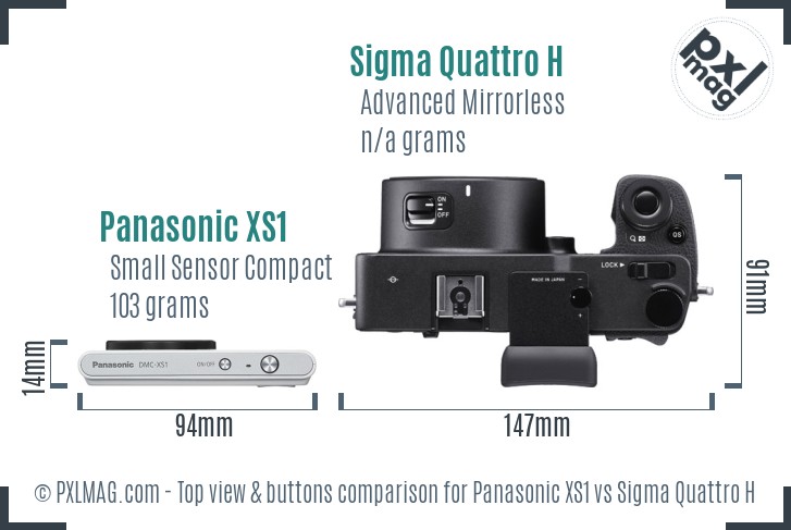 Panasonic XS1 vs Sigma Quattro H top view buttons comparison