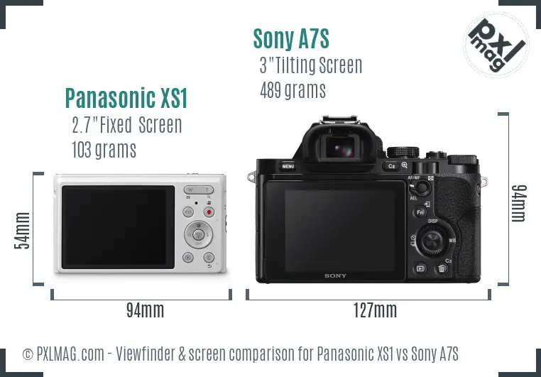 Panasonic XS1 vs Sony A7S Screen and Viewfinder comparison
