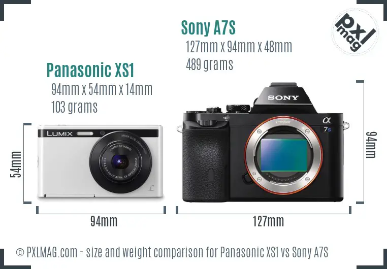 Panasonic XS1 vs Sony A7S size comparison