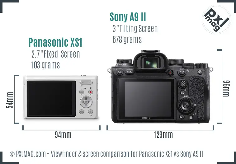 Panasonic XS1 vs Sony A9 II Screen and Viewfinder comparison
