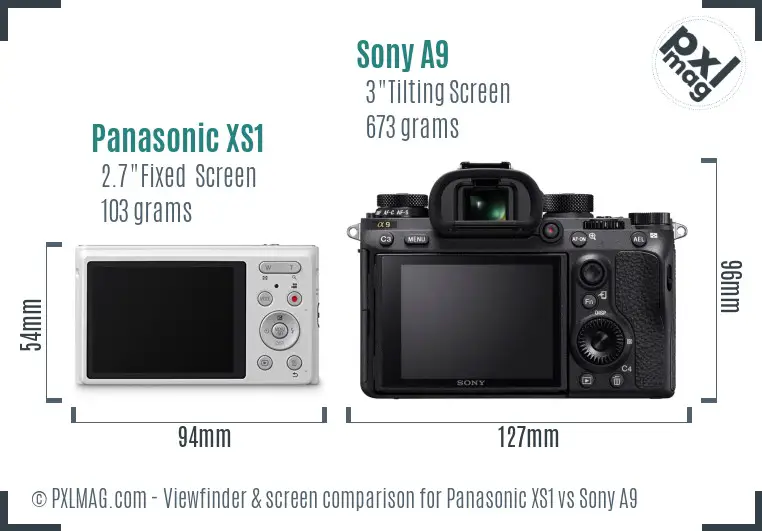 Panasonic XS1 vs Sony A9 Screen and Viewfinder comparison Panasonic XS1 vs Sony A9 Screen and Viewfinder comparison