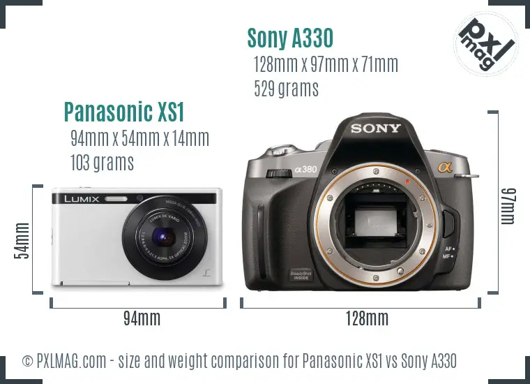 Panasonic XS1 vs Sony A330 size comparison