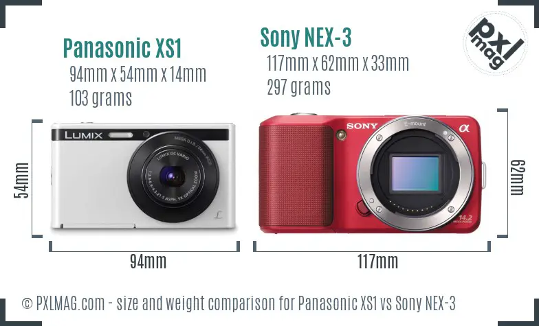 Panasonic XS1 vs Sony NEX-3 size comparison