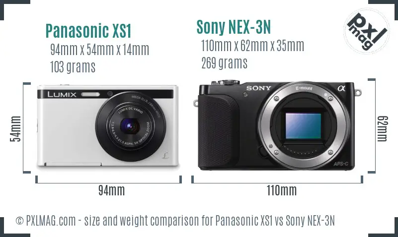Panasonic XS1 vs Sony NEX-3N size comparison Panasonic XS1 vs Sony NEX-3N size comparison