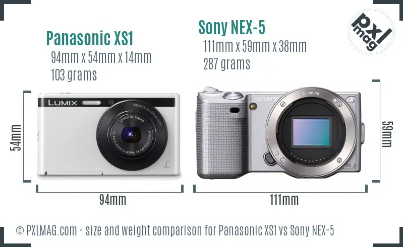 Panasonic XS1 vs Sony NEX-5 size comparison Panasonic XS1 vs Sony NEX-5 size comparison