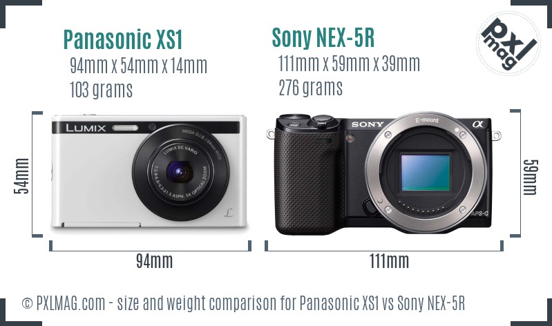 Panasonic XS1 vs Sony NEX-5R size comparison Panasonic XS1 vs Sony NEX-5R size comparison