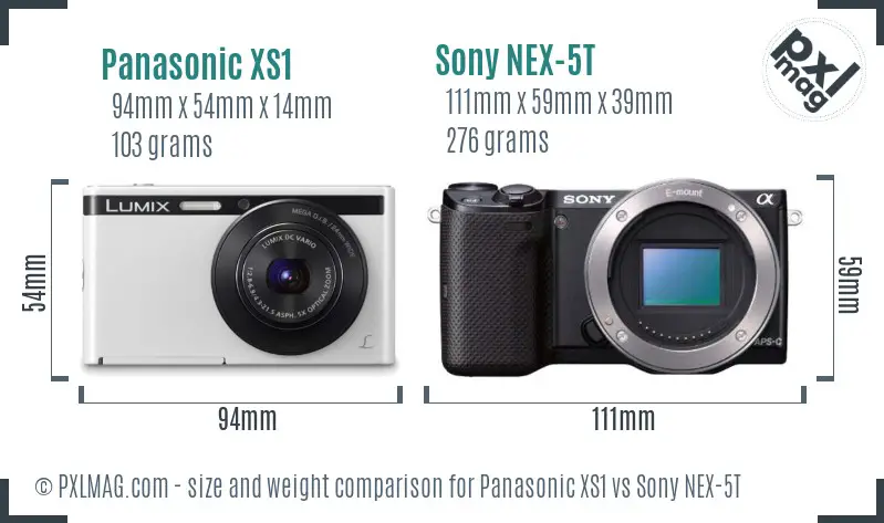 Panasonic XS1 vs Sony NEX-5T size comparison